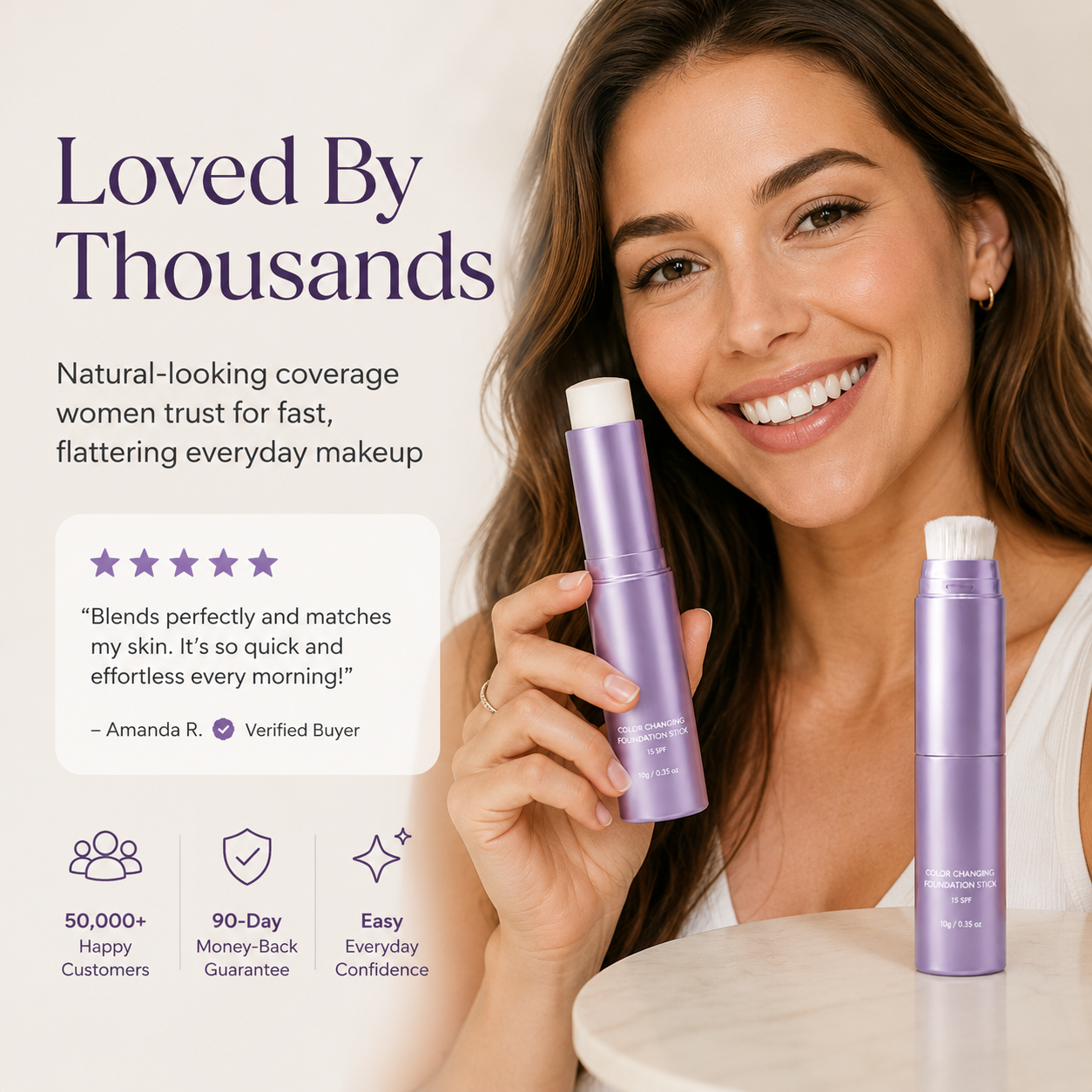 🔥Last Day - Buy 1 Get 1 Free🔥2-in-1  Color Changing Foundation Stick