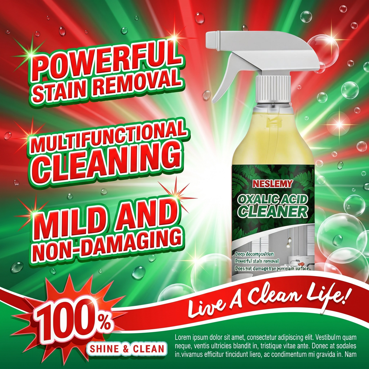 NESLEMY🔥Bathroom Cleaner for Tough Toilet & Sink Stains