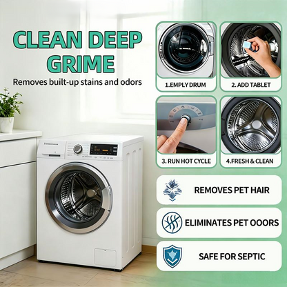 NESLEMY-Friendly Washing Machine Cleaner Tablets – Deep Clean Washer Odors, Residue & Pet Hair Buildup-RH