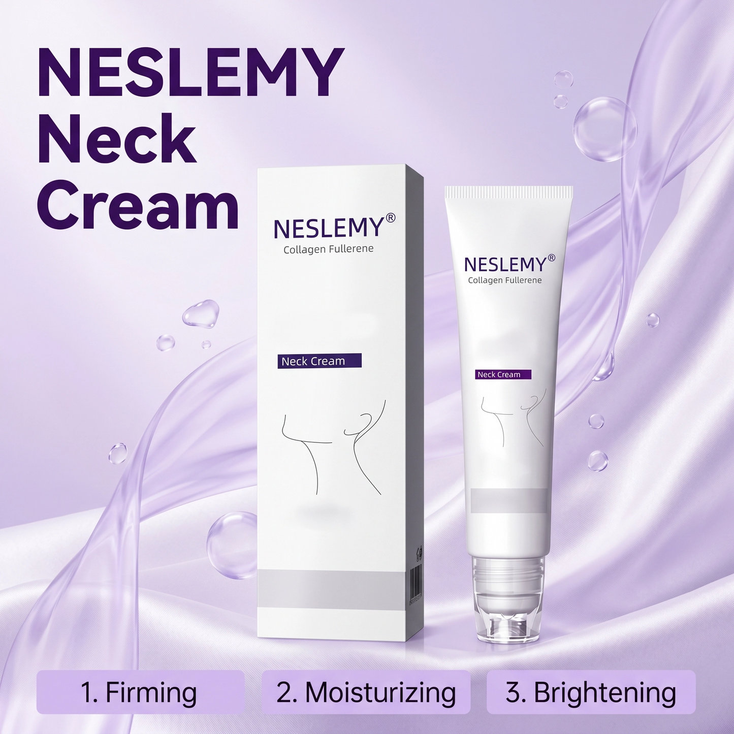 Roller Massage Neck Cream 🧴 Collagen & Hyaluronic Acid | Firms Neck, Reduces Wrinkles & Double Chin