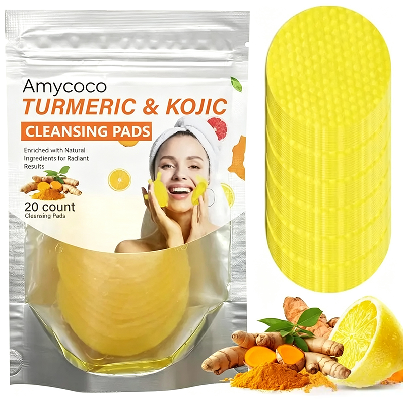 Turmeric & Kojic Acid Cleansing Pads, Gentle Deep Clean Soft Texture Facial Skincare Pads 20pcs🍯