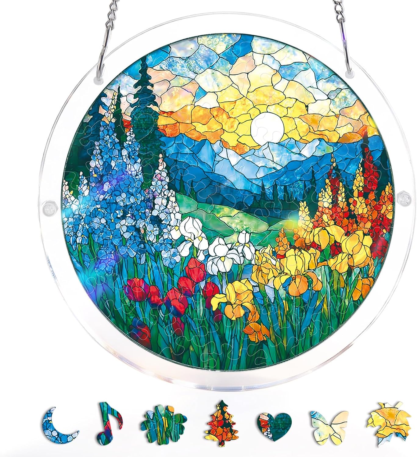 🔥Last Day 50% OFF - 🧩Acrylic Jigsaw Puzzle Suncatcher - Glowing Feather Haven🌞🌈