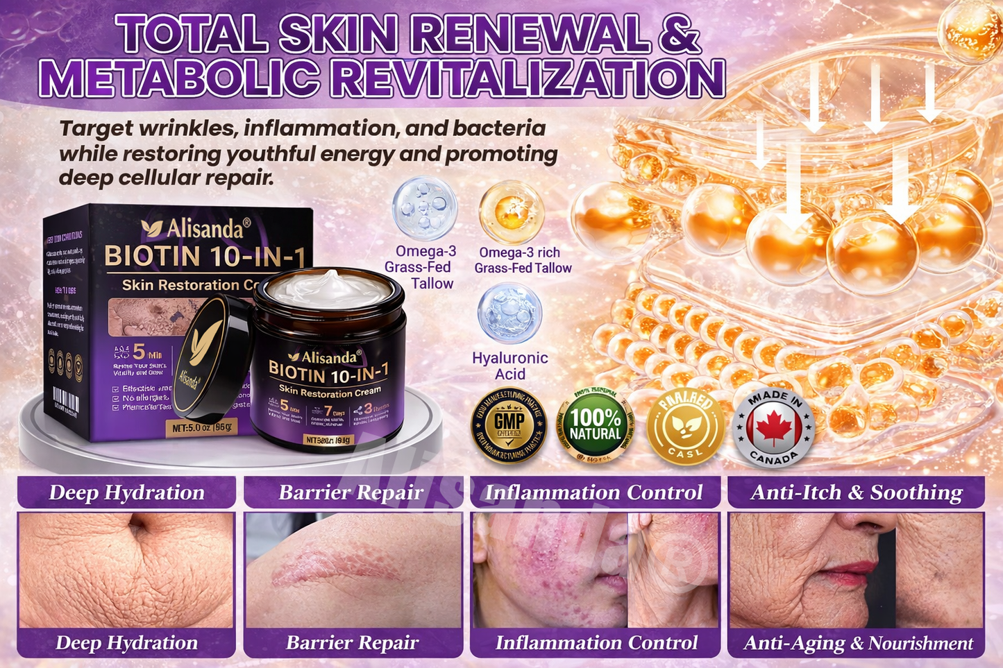 Made and Shipped from Canada ✨Alisanda® Biotin 10-in-1 Skin Restoration Cream 🔥