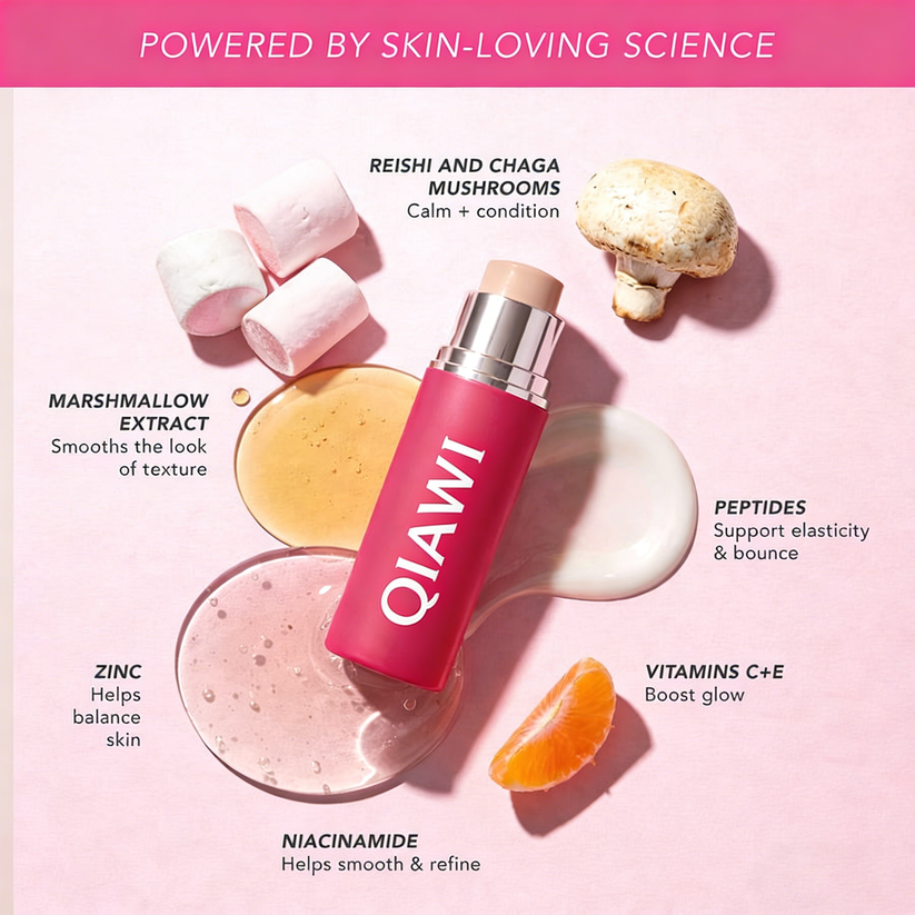 🌸 2026 Spring Glow Sale –QIAWI Peptide Blur Stick Foundation with Brush