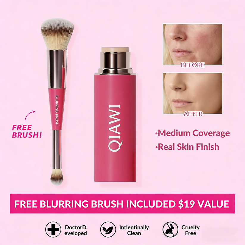 🌸 2026 Spring Glow Sale –QIAWI Peptide Blur Stick Foundation with Brush