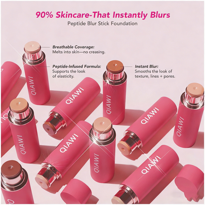 🌸 2026 Spring Glow Sale –QIAWI Peptide Blur Stick Foundation with Brush