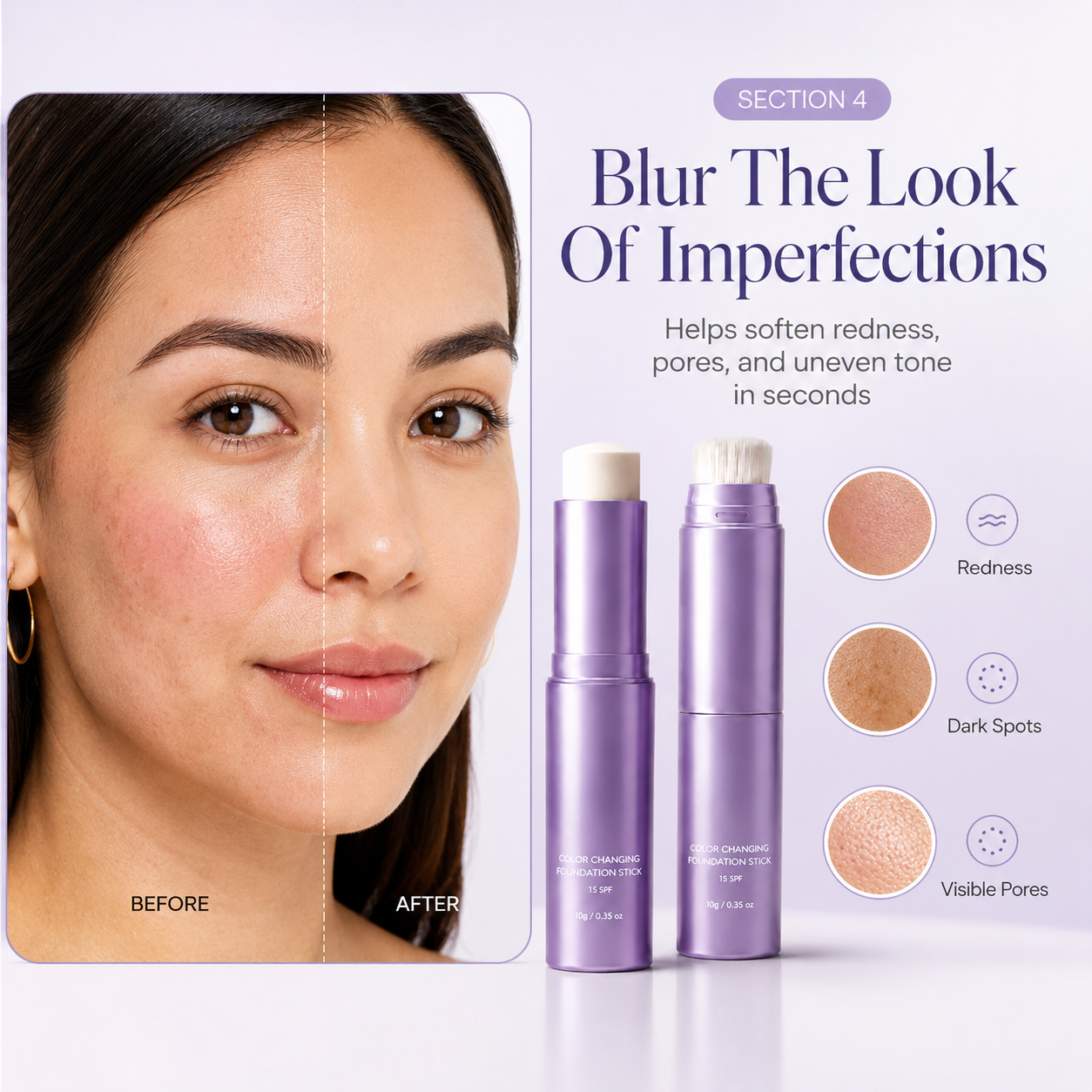 🔥Last Day - Buy 1 Get 1 Free🔥2-in-1  Color Changing Foundation Stick