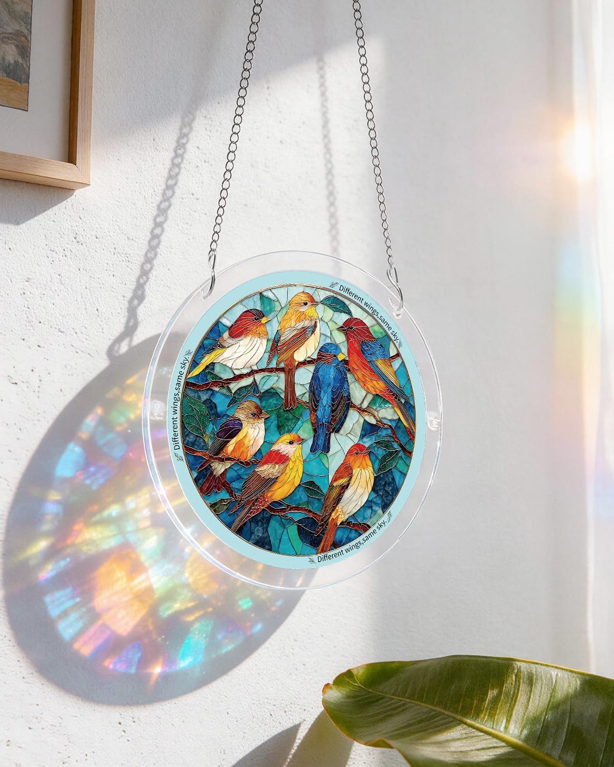 🔥Last Day 50% OFF - 🧩Acrylic Jigsaw Puzzle Suncatcher - Glowing Feather Haven🌞🌈