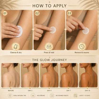 Sun Free Glow Patches, LOVILDS® Sun Free Glow Tanning Microdarts Patch, Tanning Patches for Face & Body Deep Hydration & Golden Bronze- Gentle Formula Suitable for All Skin Types-7PC/boxes