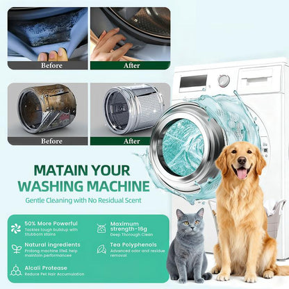 NESLEMY-Friendly Washing Machine Cleaner Tablets – Deep Clean Washer Odors, Residue & Pet Hair Buildup-RH