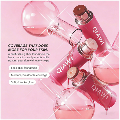 🌸 2026 Spring Glow Sale –QIAWI Peptide Blur Stick Foundation with Brush