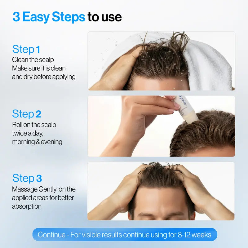 Buy 1 Get 1 Free – Last Day🔥Advanced Hair Density Roll-On Serum - Hair Density Miracle, Anti Hair Fall Scalp Care for Men & Women