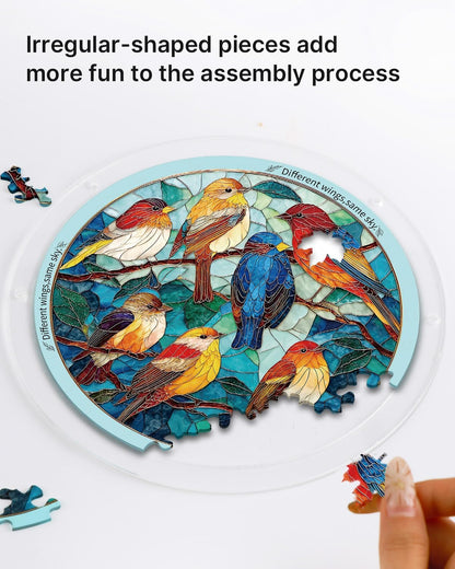 🔥Last Day 50% OFF - 🧩Acrylic Jigsaw Puzzle Suncatcher - Glowing Feather Haven🌞🌈
