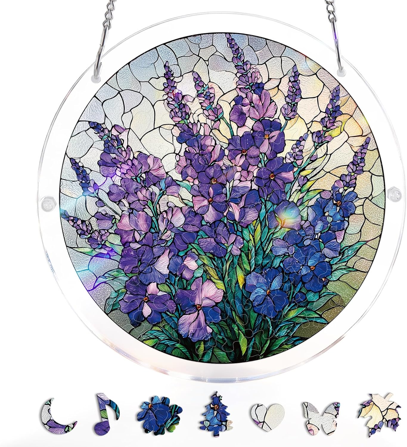 🔥Last Day 50% OFF - 🧩Acrylic Jigsaw Puzzle Suncatcher - Glowing Feather Haven🌞🌈
