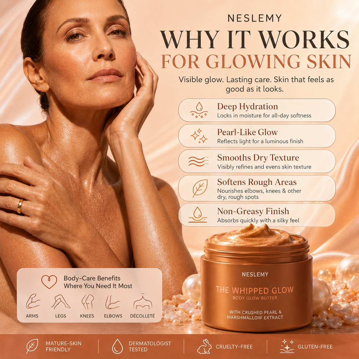 Last day buy 1 get  free!✨Glow Body Butter with Crushed Pearl