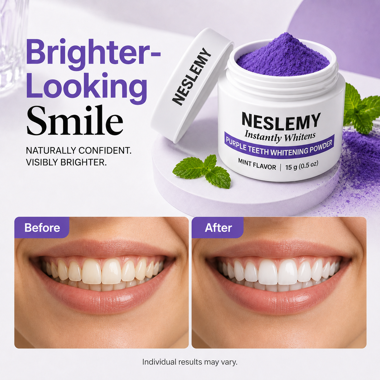 ⏰Buy 1 Get 1 Free – Last Day🔥NESLEMY Purple Teeth Whitening Powder