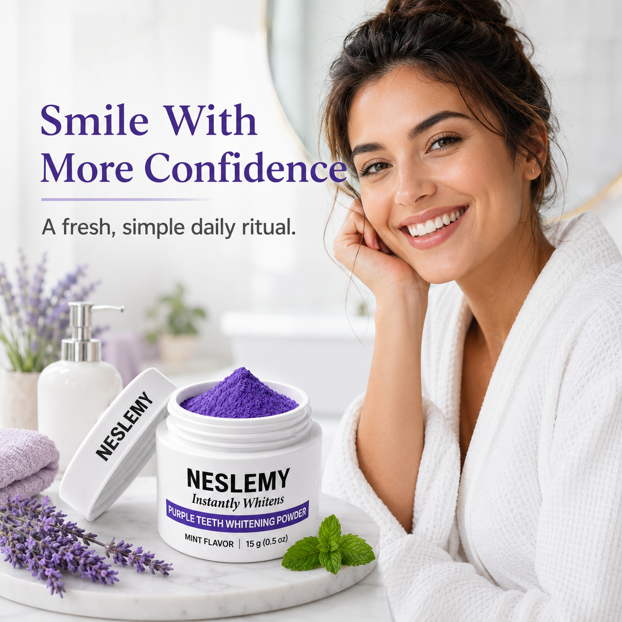 ⏰Buy 1 Get 1 Free – Last Day🔥NESLEMY Purple Teeth Whitening Powder