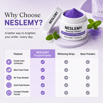 ⏰Buy 1 Get 1 Free – Last Day🔥NESLEMY Purple Teeth Whitening Powder