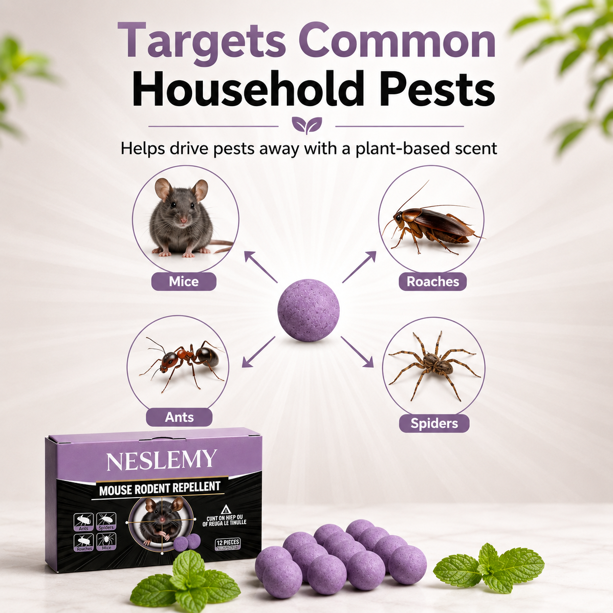 🐭 12-Pack Rodent Repellent Balls, Effective Pest Control Solution
