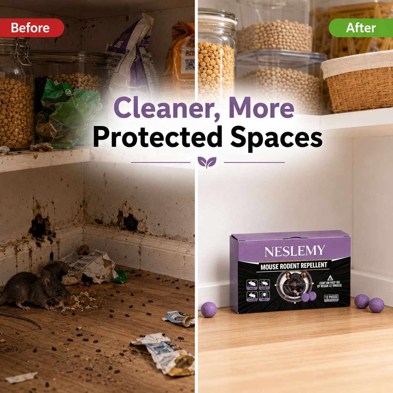 🐭 12-Pack Rodent Repellent Balls, Effective Pest Control Solution