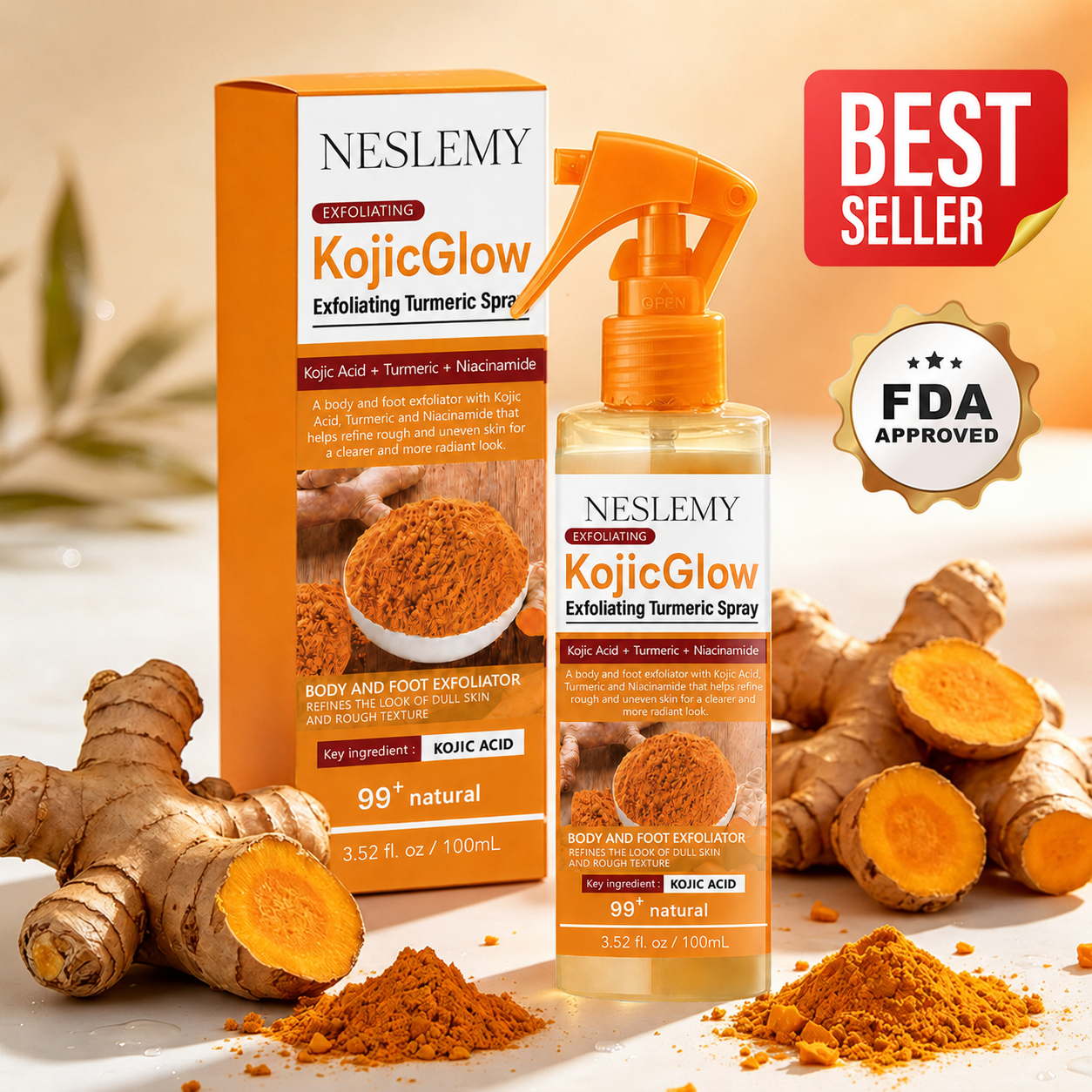 Last Day⏰Buy 1 Get 1 Free🔥NESLEMY® KojicGlow Exfoliating Turmeric Spray