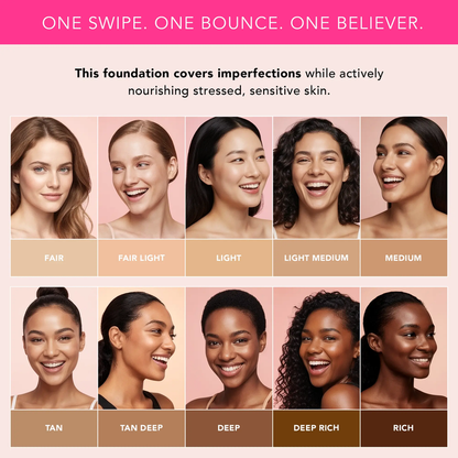 🌸 2026 Spring Glow Sale –QIAWI Peptide Blur Stick Foundation with Brush