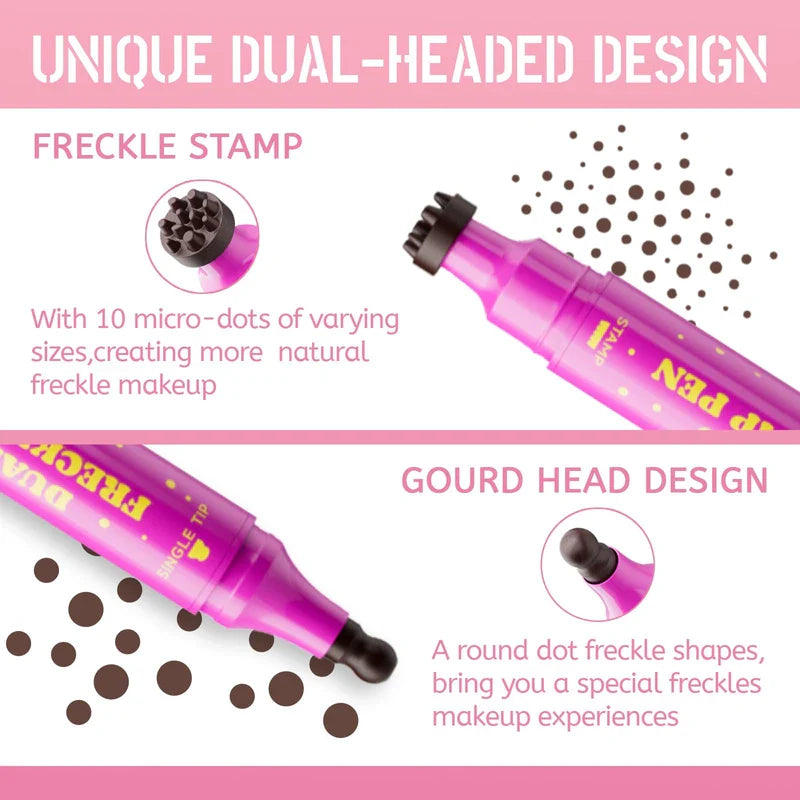 Waterproof Faux Freckle Pen – Realistic Freckle Stamp & Fine Tip Eyeliner for Daily Makeup, Cosplay & Photo-Ready Looks