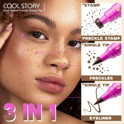 Waterproof Faux Freckle Pen – Realistic Freckle Stamp & Fine Tip Eyeliner for Daily Makeup, Cosplay & Photo-Ready Looks