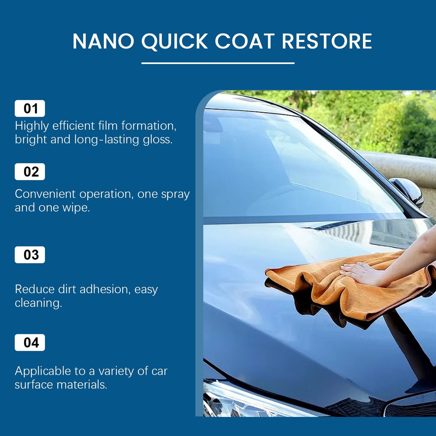 🔥Automotive Nano Coating Repair Agent - With Dust and Water Repellent Properties - Long-lasting and Durable with Gloss, Suitable for Continuous Use