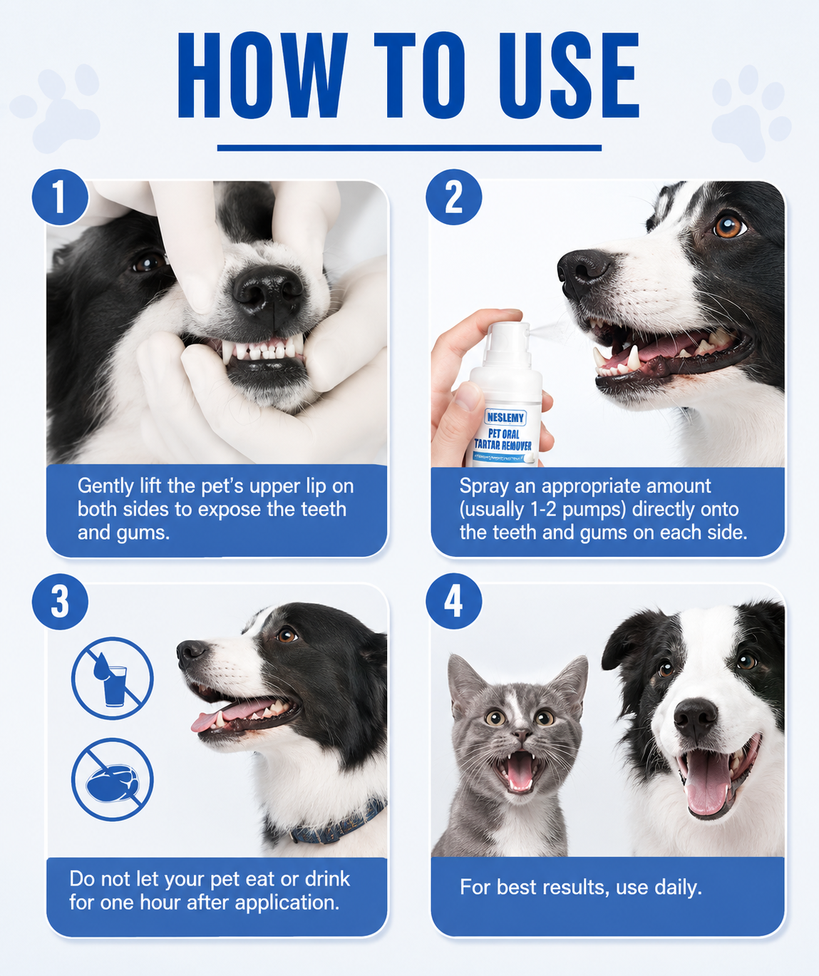🔥Last day - buy 2 get 1 free NESLEMY✨ Pet Dental Tartar Care Spray for Dogs & Cats