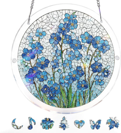 🔥Last Day 50% OFF - 🧩Acrylic Jigsaw Puzzle Suncatcher - Glowing Feather Haven🌞🌈