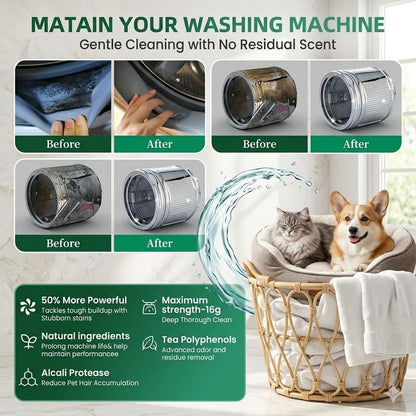 NESLEMY-Friendly Washing Machine Cleaner Tablets – Deep Clean Washer Odors, Residue & Pet Hair Buildup-RH