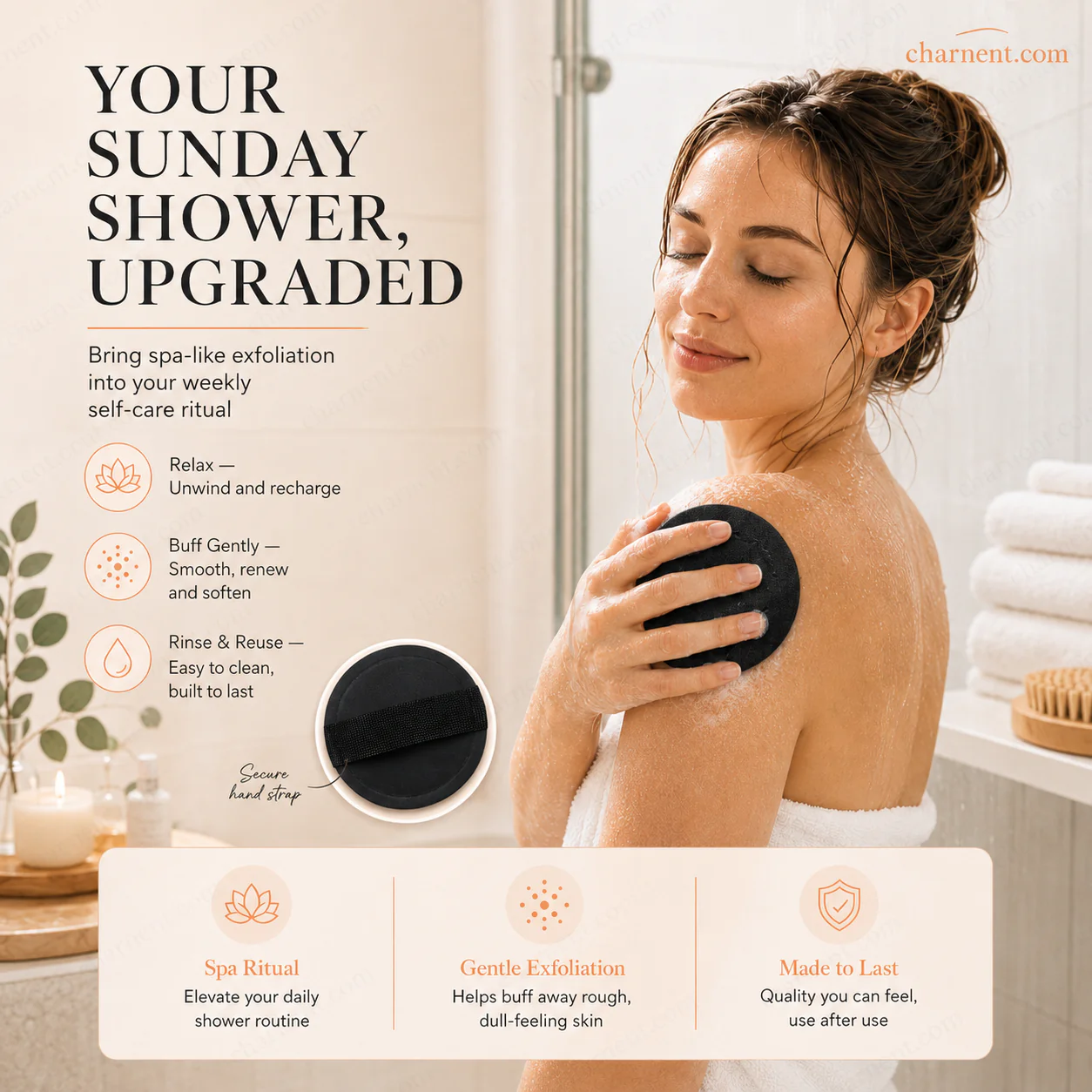 ⏰Last Day-Buy 1 Get 1 Free🔥Exfoliating Scrub Bath Pads – Deep Exfoliation, Dead Skin Eraser, Reusable