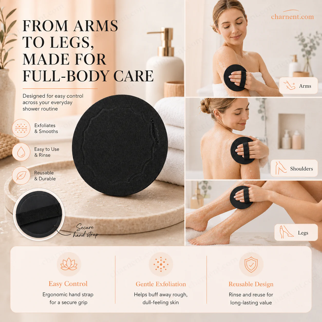 ⏰Last Day-Buy 1 Get 1 Free🔥Exfoliating Scrub Bath Pads – Deep Exfoliation, Dead Skin Eraser, Reusable