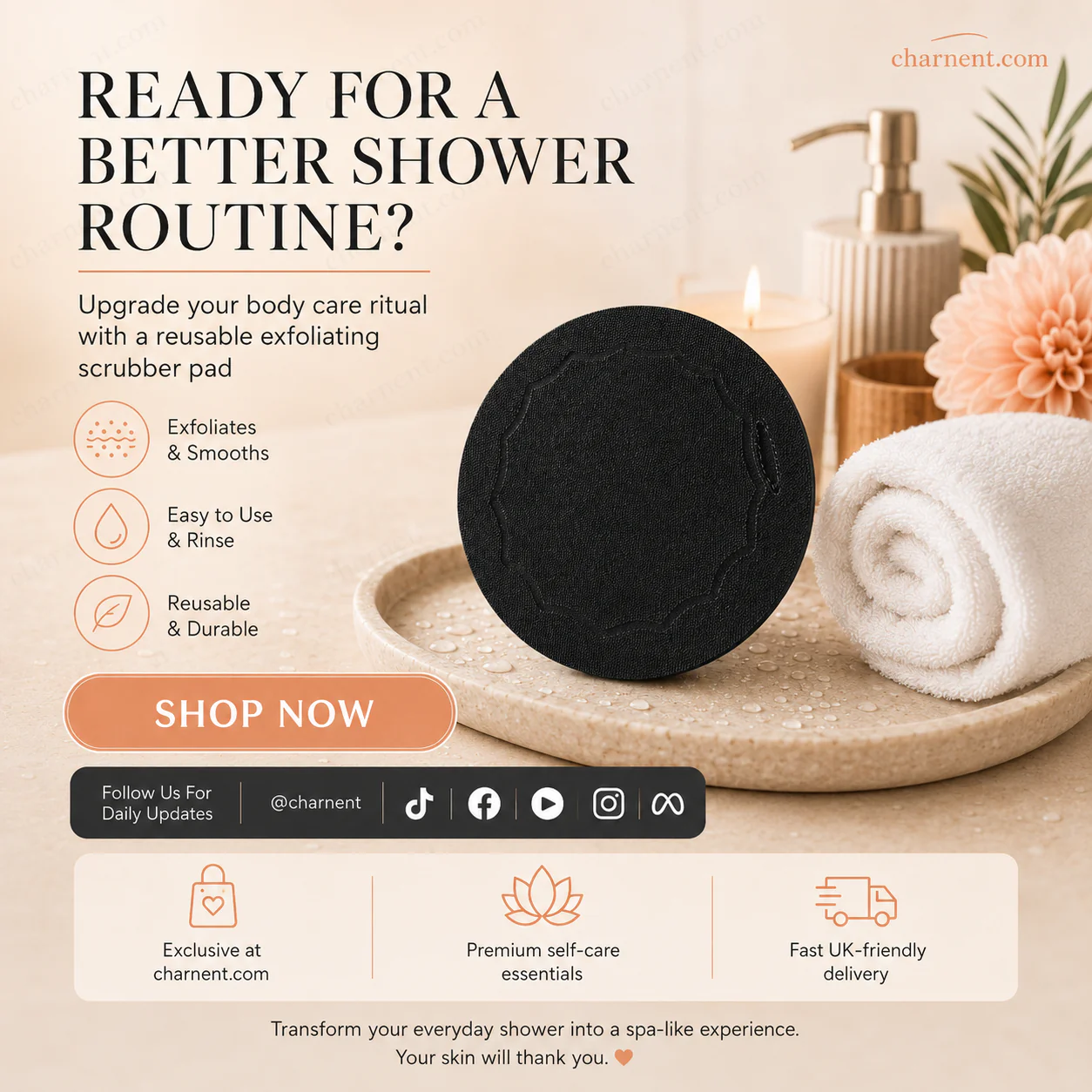 ⏰Last Day-Buy 1 Get 1 Free🔥Exfoliating Scrub Bath Pads – Deep Exfoliation, Dead Skin Eraser, Reusable