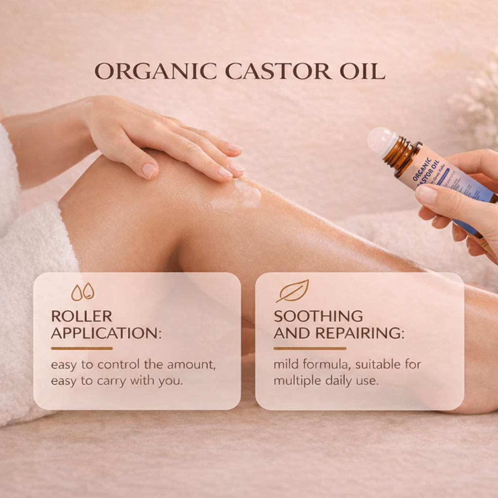 NESLEMY Organic Castor Oil— Natural Moisture, Smooth Texture, Balanced Glow