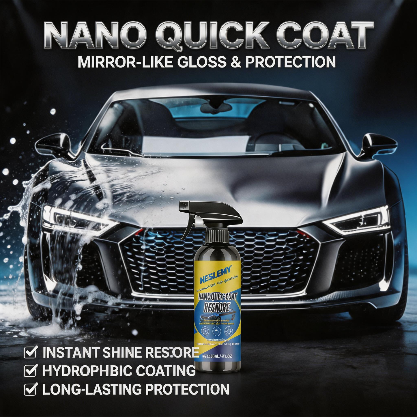 Automotive Nano Coating Repair Agent - With Dust and Water Repellent Properties - Long-lasting and Durable with Gloss, Suitable for Continuous Use