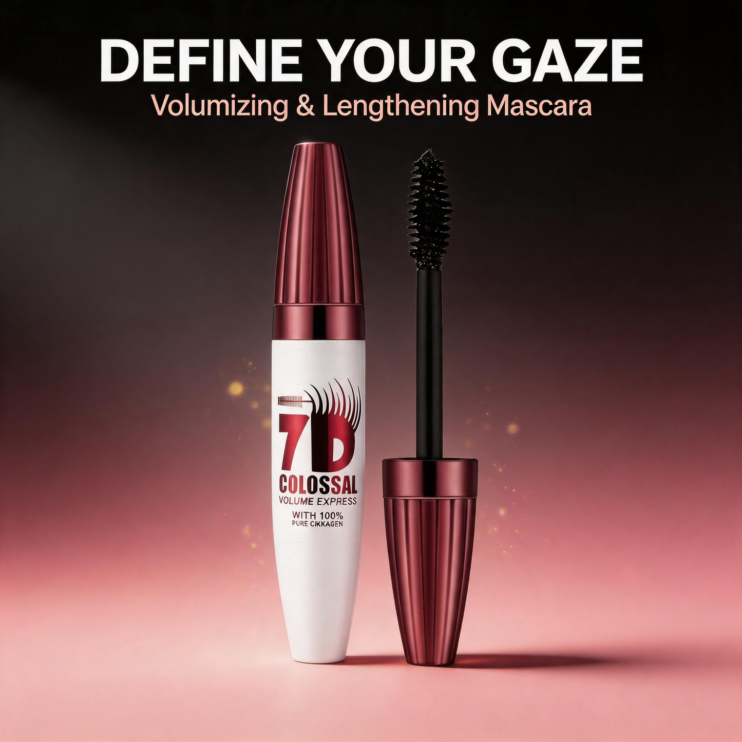 7D Waterproof Mascara - 24H Long Lasting Volume & Curl, Smudge-Proof Lift for Natural False Lash Look