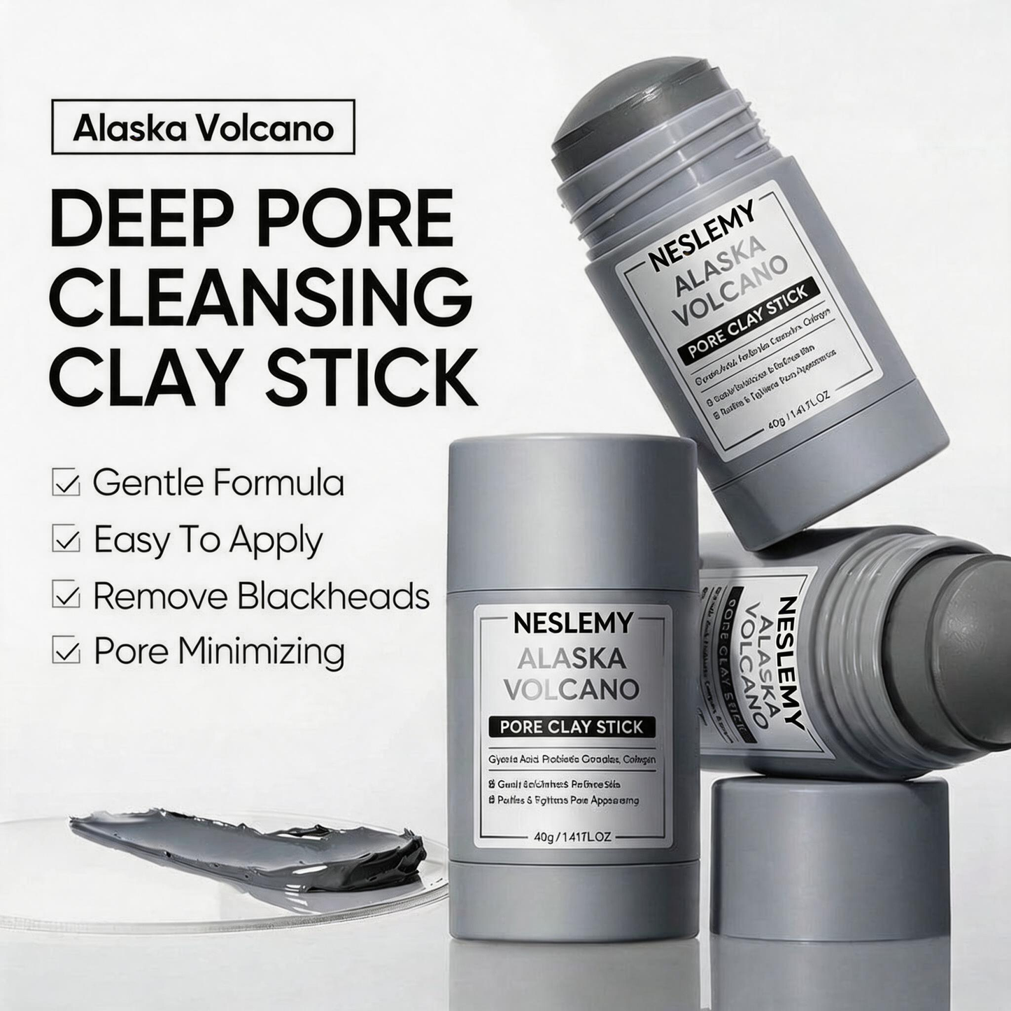 NESLEMY Clay Stick Mask-Get clearer-looking pores and smoother skin without messy clay jars