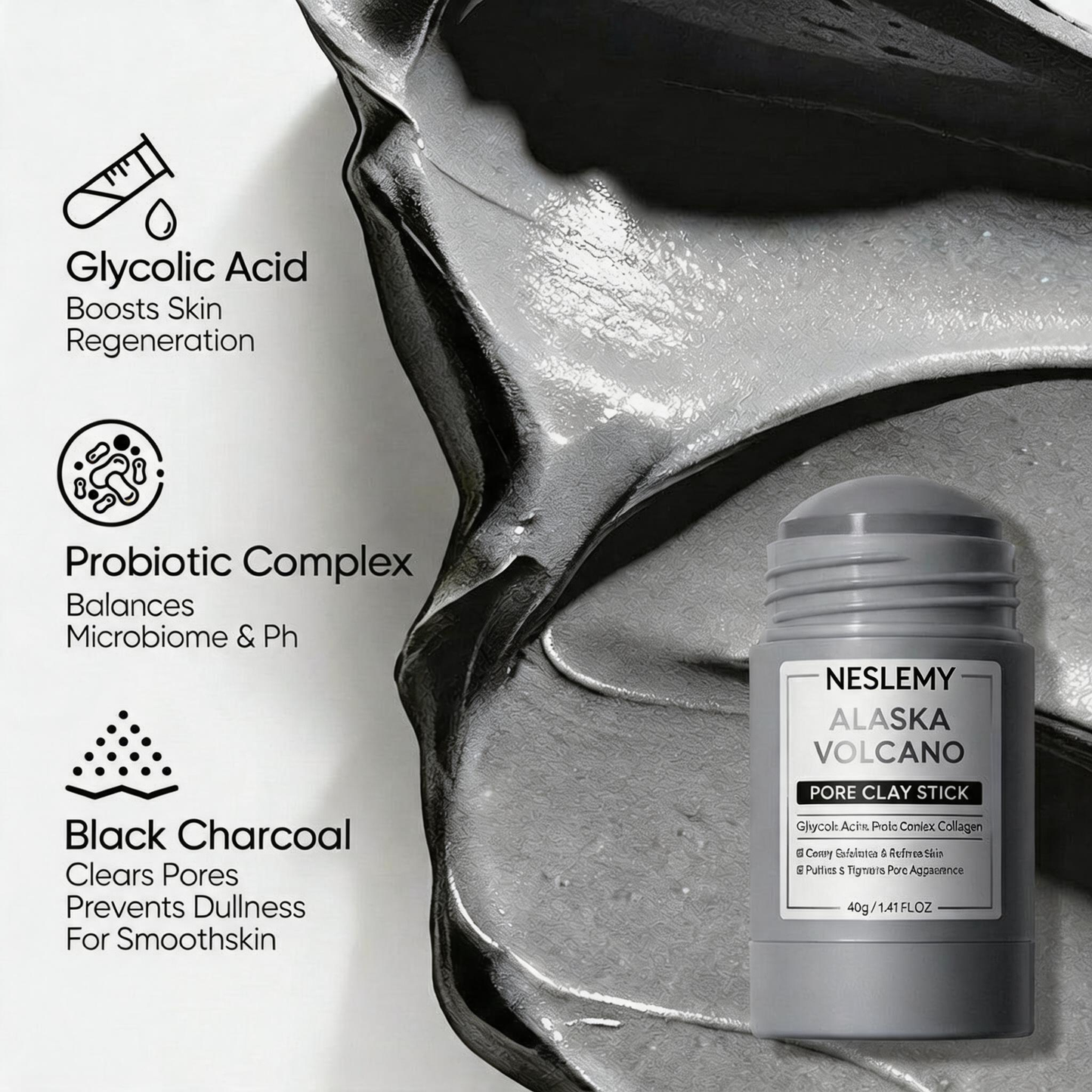 NESLEMY Clay Stick Mask-Get clearer-looking pores and smoother skin without messy clay jars