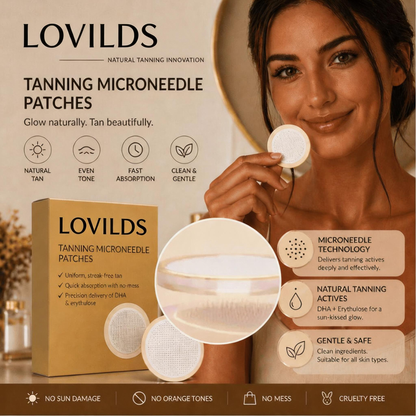 Sun Free Glow Patches, LOVILDS® Sun Free Glow Tanning Microdarts Patch, Tanning Patches for Face & Body Deep Hydration & Golden Bronze- Gentle Formula Suitable for All Skin Types-7PC/boxes