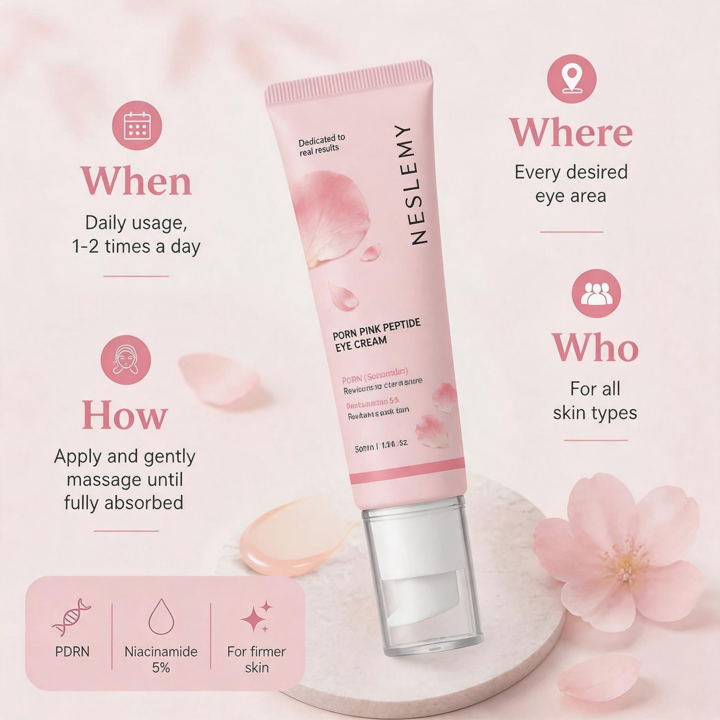 NESLEMY PDRN Pink Peptide Eye Cream 🌸-Dedicated to Real Results