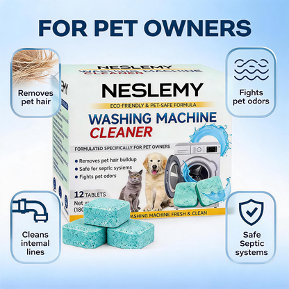 NESLEMY-Friendly Washing Machine Cleaner Tablets – Deep Clean Washer Odors, Residue & Pet Hair Buildup-RH