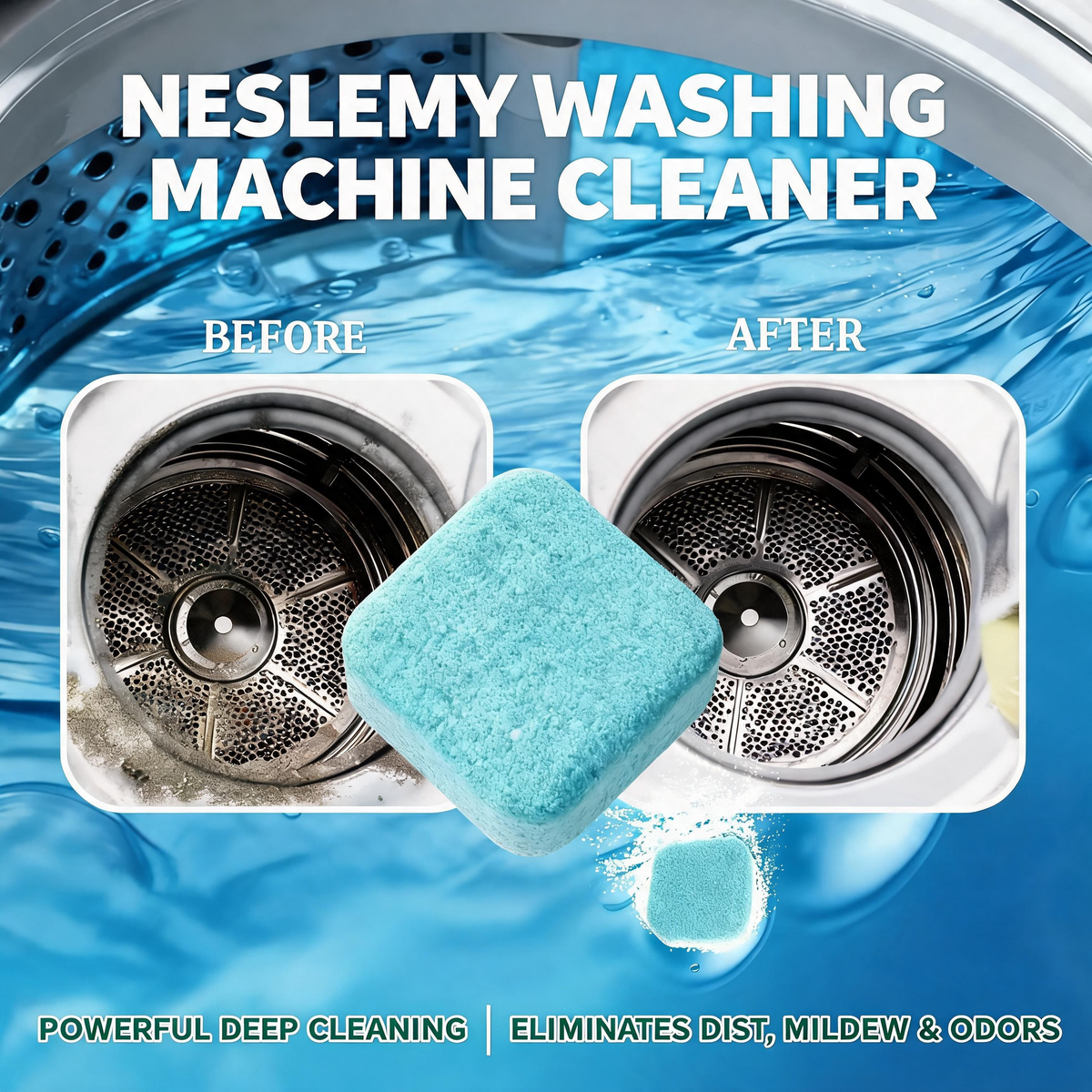 NESLEMY-Friendly Washing Machine Cleaner Tablets – Deep Clean Washer Odors, Residue & Pet Hair Buildup-RH